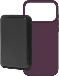 BlueBuilt MagSafe Hülle iPhone 18 Pro Max Rot + Kartenhalter Leder Schwarz