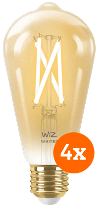 Wiz Smart Filament Light Edison 4-pack - Warm to Cool White Light - E27