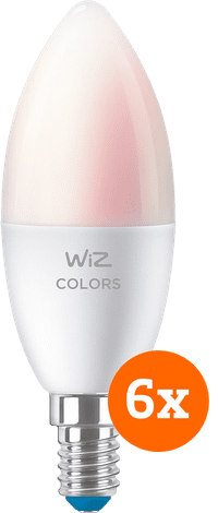 WiZ Smart Candle Light 6-pack - Colored and White Light - E14