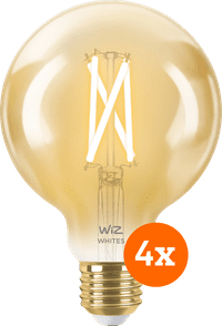 WiZ Smart-Filamentlampe Globe 4er-Pack - Warm- bis kaltweißes Licht - E27