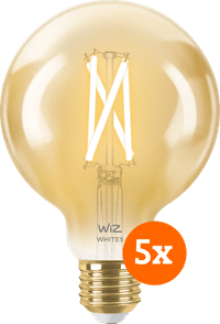 WiZ Smart-Filamentlampe Globe 5er-Pack - Warm- bis kaltweißes Licht - E27