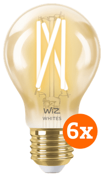WiZ Smart Filament Light Standard Gold 6-pack - Warm to Cool White Light - E27