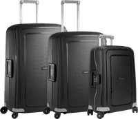 Samsonite S'Cure Spinner 75cm + 69cm + 55cm Black Suitcase Set