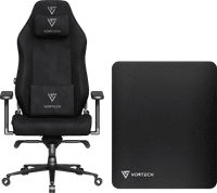 Vortech Prestige Plus Gaming-Stuhl Schwarz + Vortech Bodenschutzmatte Schwarz