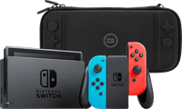 Nintendo Switch Rot/Blau + BlueBuilt Schutzhülle