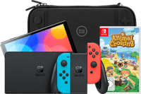Nintendo Switch OLED Blue/Red + Animal Crossing New Horizons + BlueBuilt Travel Case