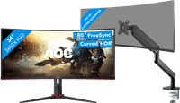 AOC CU34G2XP/BK + BlueBuilt Monitorhalterung Mechanische Feder für 1 Ultrawide-Monitor