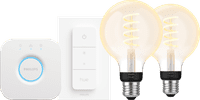 Philips Hue Filament White Ambiance Globe 2-pack Starter Pack