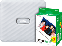 Fujifilm Instax Link WIDE Weiß + Fujifilm Instax WIDE Film 10 x 2er-Pack
