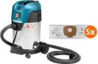 Makita VC3011L + Makita P-72899 Staubsaugerbeutel (5x)