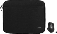 BlueBuilt Laptophülle Breite 33 cm 14 Zoll M Schwarz + Maximus Maus
