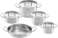 Fissler Original-Profi Collection Topf- und Pfannenset 5-teilig + Servierpfanne 28 cm