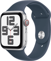 Apple Watch SE (2022) 4G 44 mm Silber Aluminium Sportarmband S/M