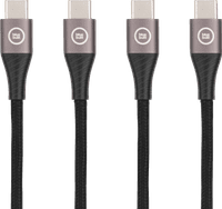 BlueBuilt USB-C-auf-USB-C-Kabel 1,5m Nylon Schwarz Doppelpack