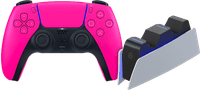 Kabelloser Controller Sony PlayStation 5 DualSense Nova Pink + BlueBuilt Ladestation