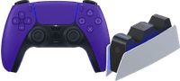 Kabelloser Controller Sony PlayStation 5 DualSense Galactic Purple + BlueBuilt Ladestation