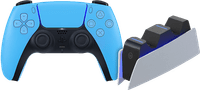 Kabelloser Controller Sony PlayStation 5 DualSense Starlight Blue + BlueBuilt-Ladestation