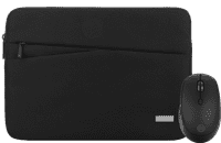 BlueBuilt Premium Laptophülle für Apple MacBook Air 13 Zoll Schwarz + BlueBuilt Tradendum Kabellose Bluetooth-Maus
