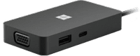 Kabelgebundener Microsoft Surface USB-C Travel Hub USB 3.2 Gen 2 Schwarz