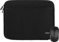 BlueBuilt Laptophülle Breite 36 cm 15 Zoll M Schwarz + Nexum kabellose Maus