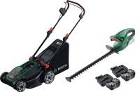 Bosch Rotak 18V2-43 + Bosch EasyHedgeCut 18-45 Li + Bosch Starter Set 18V 4.0 Ah (2x)