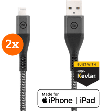 BlueBuilt-USB-A-auf-Lightning-Kabel 1,5m Kevlar Schwarz Doppelpack