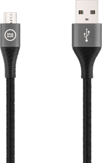 BlueBuilt USB-A-auf-Micro-USB-Kabel 1,5 m Nylon Schwarz