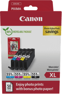 Canon CLI-551XL Cartridges Combo Pack