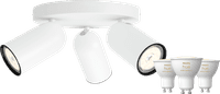 Philips Pongee Aufbauspot - 3 Spots - Weiß + Philips Hue White Ambiance GU10 (3x)