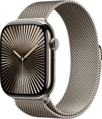 Apple Watch Series 10 4G 46mm Titanium Silver Milanese Watch Strap M/L