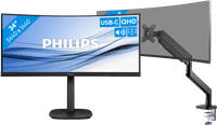 Philips 346E2CUAE/00 + BlueBuilt Monitorhalterung Mechanische Feder für 1 Ultrawide-Monitor