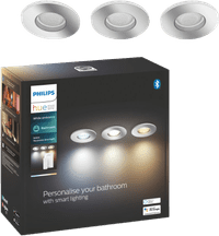 Philips Hue Adore Badezimmer-Einbaustrahler White Ambiance Rund - Chrom 3er-Pack + Dimmer