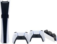 PlayStation 5 Pro Digital Edition + Zusätzlicher Controller Weiß + Ladestation