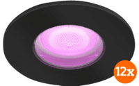 Philips Hue Xamento Badezimmer-Einbaustrahler White & Color - Schwarz - Rund 12er-Pack