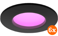 Philips Hue Einbaustrahler Slim 6er-Pack - White & Color - 90 mm - Schwarz