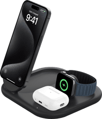 Belkin Boost Charge MagSafe and Qi2 3-in-1 Wireless Charger 15W with Stand Black