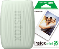 instax mini Link 3 Sage Green + Fujifilm instax mini Colorfilm Glossy (20 Stück)