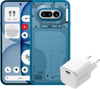 Nothing Phone (4a) 256GB Blau 5G + BlueBuilt Ladegerät mit USB-C-Port 45 W Weiß