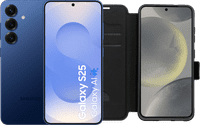Samsung Galaxy S25 128GB Dark Blue 5G + BlueBuilt Book Case Black