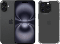 Apple iPhone 16 128GB Black + BlueBuilt Protective Back Cover Transparent