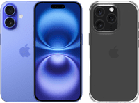 Apple iPhone 16 128GB Blue + BlueBuilt Protective Back Cover Transparent