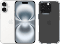 Apple iPhone 16 128GB White + BlueBuilt Protective Back Cover Transparent