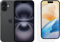 Apple iPhone 16 128GB Black + BlueBuilt Screen Protector Glass