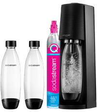 SodaStream TERRA Black + Plastic Bottles 1L 2-pack