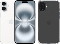 Apple iPhone 16 Plus 128GB Weiß + BlueBuilt Protective Backcover Transparent