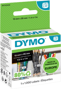 DYMO Removable Label 13x25mm 1000 Units