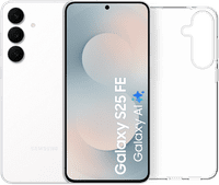 Samsung Galaxy S25 FE 128GB White 5G + BlueBuilt Back Cover Transparent