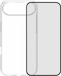 BlueBuilt Back Cover iPhone 17 Air Transparent + BlueBuilt iPhone 17 Air Screen Protector Glass