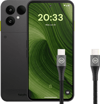 Fairphone 6 256GB Schwarz 5G + BlueBuilt USB-C-auf-USB-C-Kabel 1,5 m Nylon Schwarz