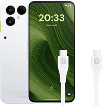 Fairphone 6 256GB Weiß 5G + BlueBuilt USB-C-auf-USB-C-Kabel 1,5 m Nylon Weiß